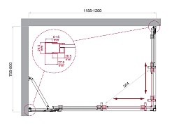 BelBagno Душевой уголок Luce 120/80 LUCE-AH-21-120/80-P-Cr профиль хром стекло рифленое – фотография-5