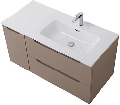 BelBagno Тумба под раковину Etna 100 R подвесная бежевая матовая – фотография-4