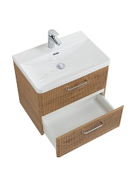 BelBagno Тумба с раковиной Due 60 подвесная Rovere Nature ручки Хром полированный – фотография-7