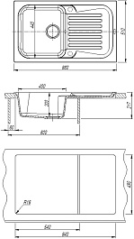 Florentina Мойка кухонная Арона 860 брауни – фотография-4