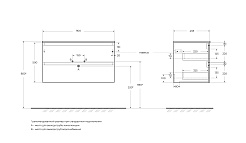 BelBagno Тумба под раковину Kraft 90 подвесная Голубой матовый – фотография-3