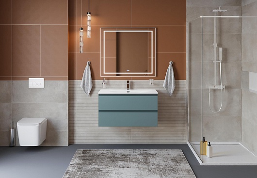 BelBagno Тумба с раковиной Kraft 90 подвесная Голубой матовый – фотография-12
