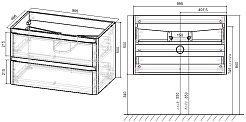 Vincea Тумба с раковиной Vico 100 подвесная темное дерево – фотография-9