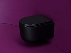 Ceramicanova Подвесной унитаз Ulma Торнадо CN4006TMB безободковый чёрный матовый – фотография-9