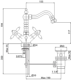 Cezares Смеситель NOSTALGIA-BS2-02 для биде – фотография-2