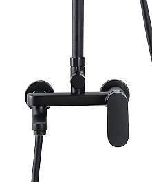 Azario Душевая стойка Arizona Round AZ-20BR черная – фотография-2