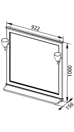 Aquanet Зеркало Валенса 90 белый краколет/серебро (180040) – фотография-2