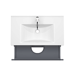 Зов Тумба под раковину Дион 80 подвесная под столешницу матовый графит/дуб – фотография-2