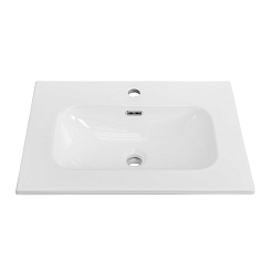 Cezares Тумба с раковиной Eco Cer-N 60 bianco opaco CZR-8073-60 ручки сатиновое золото – фотография-6