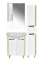 Misty Зеркало-шкаф Престиж 60 L белый/золотая патина – фотография-5