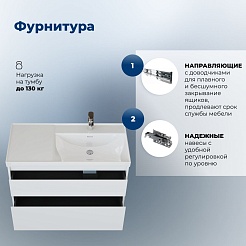Aquanet Тумба с раковиной Nova Lite 2.0 90 R подвесная белая – фотография-19