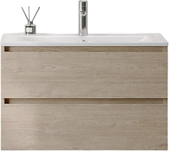 Teymi Тумба с раковиной Laina 80 подвесная дуб светлый – фотография-1