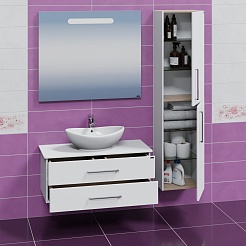 СанТа Мебель для ванной Вегас 100 подвесная белая – фотография-3