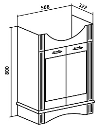 Runo Мебель для ванной Леон 60 – фотография-4