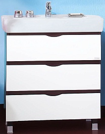 Бриклаер Тумба для умывальника Токио 80 венге/белый – фотография-1