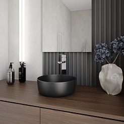 Teymi Накладная мебельная раковина Lina D31 цвет чёрный матовый T50286 – фотография-6