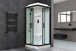 Royal Bath Душевая кабина HP RB 90HP6-WT-BL 90x90 стекло прозрачное профиль черный матовый – фотография-2