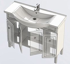 Aquanet Тумба с раковиной "Стайл 105" с дверцами – фотография-4