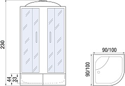 Мономах Душевая кабина 90x90 XL 90/44 С МЗ – фотография-15