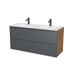 Зов Тумба под раковину Дион 120 подвесная под столешницу матовый графит/дуб – фотография-8