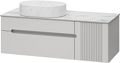 Brevita Тумба под раковину Pallisandro 120 L подвесная серая матовая – фотография-3