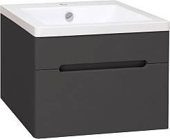 Runo Тумба под раковину Парма 60 подвесная графит – фотография-1