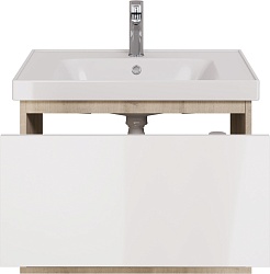 Dreja Тумба для умывальника Perfecto 70 подвесная, дуб эврика/белый – фотография-5