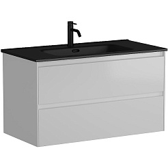 Sancos Тумба с раковиной Cento 90 белый глянец раковина Element 91 CN7002MB – фотография-1