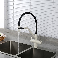 Gappo Смеситель для кухни G4398-81 белый – фотография-2