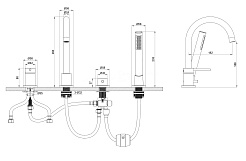 Oliveeka Смеситель на борт ванны Y OL-669017-MB черный матовый – фотография-2