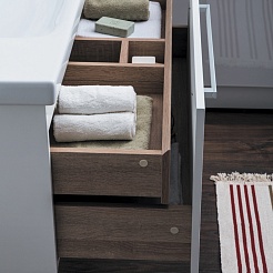 Dreja Тумба с раковиной Big Inn 100 подвесная белая – фотография-11