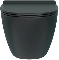 Teymi Унитаз подвесной Lina Pro Vortex T40114 Black безободковый черный матовый – фотография-2