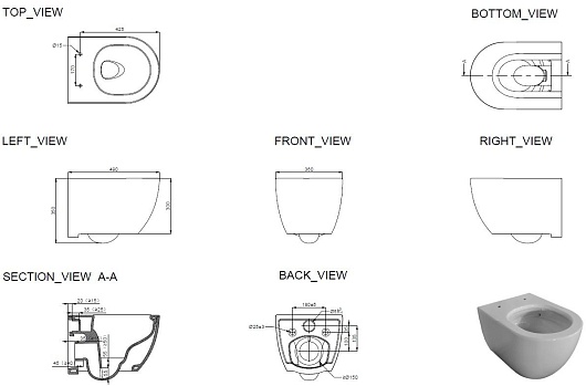 Allen Brau Чаша подвесного унитаза Priority 4.31009.20 белый глянец – картинка-15