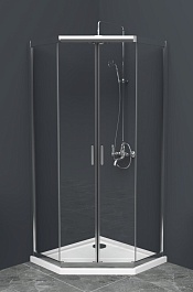 BelBagno Душевой уголок Uno 100/100 UNO-195-P-2-100-C-Cr стекло прозрачное – фотография-1
