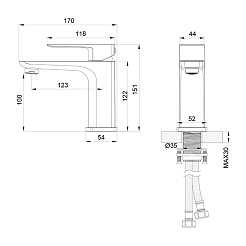 Oliveeka Смеситель для раковины D OL-139003-BG золотой матовый – фотография-3