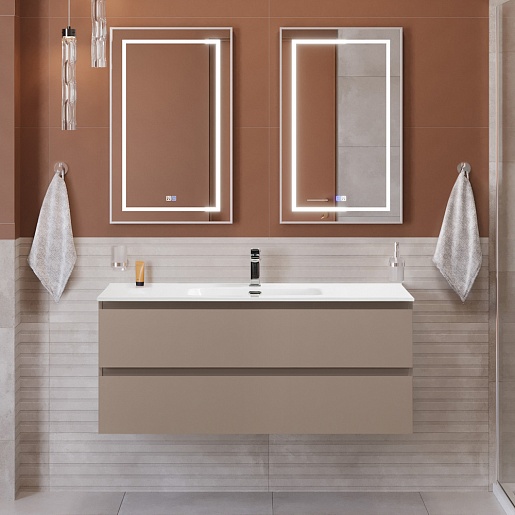 BelBagno Тумба с раковиной Kraft 120 подвесная Бежевый матовый – фотография-8