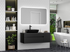 Misty Мебель для ванной Роял 120 подвесная черная матовая – фотография-2