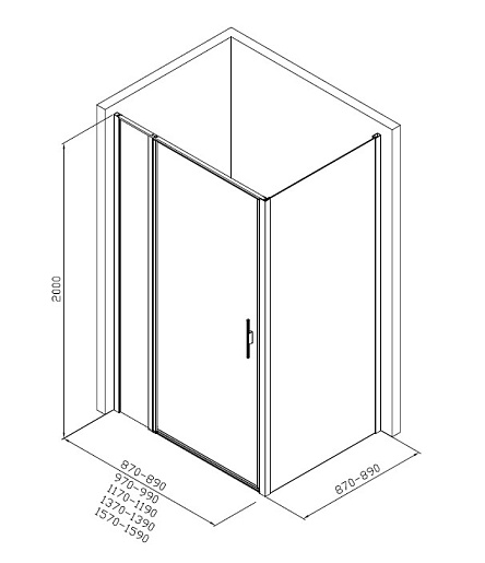 Allen Brau Душевой уголок Priority 160x90 3.31037.00/3.31043.00 хром – картинка-3