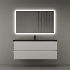 Sancos Тумба с раковиной Cento 120 белый глянец раковина Element 121 CN7006MB – фотография-3