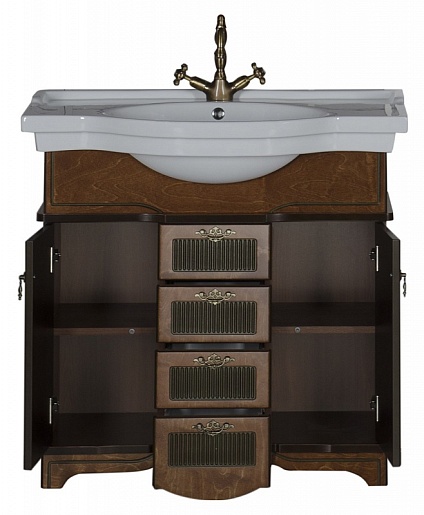 Aquanet Тумба с раковиной "Луис 90" темный орех (176503) – фотография-2