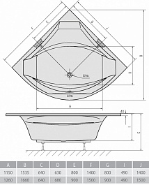Alpen Акриловая ванна Rosana 150x150 – фотография-3