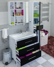 СанТа Мебель для ванной Омега 100 напольная черная – фотография-2