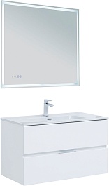 Aquanet Мебель для ванной Алвита New 90 Flat подвесная белая матовая – фотография-1