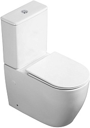 Azario Унитаз-компакт Bonelle AZ-1229A безободковый с бачком с сиденьем микролифт белый – фотография-4