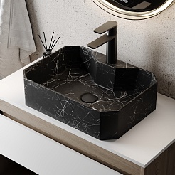 Teymi Раковина накладная Netta 50 T51203 черный мрамор – фотография-6