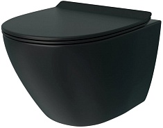 Teymi Унитаз подвесной Lina Pro Vortex T40114 Black безободковый черный матовый