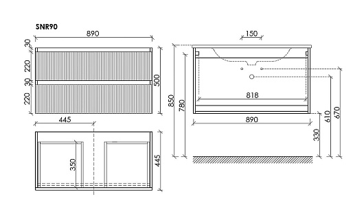 Sancos Тумба под раковину Snob R 90 beige soft SNR90CE – фотография-6