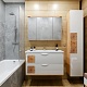 Бриклаер Мебель для ванной Форест 100 подвесная белый/дуб золотой – фотография-14