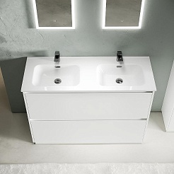 Sancos Тумба под раковину Libra Floor 120-2 белый глянец – фотография-2