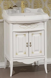 Opadiris Тумба под раковину Лоренцо 60 белая с патиной – фотография-1